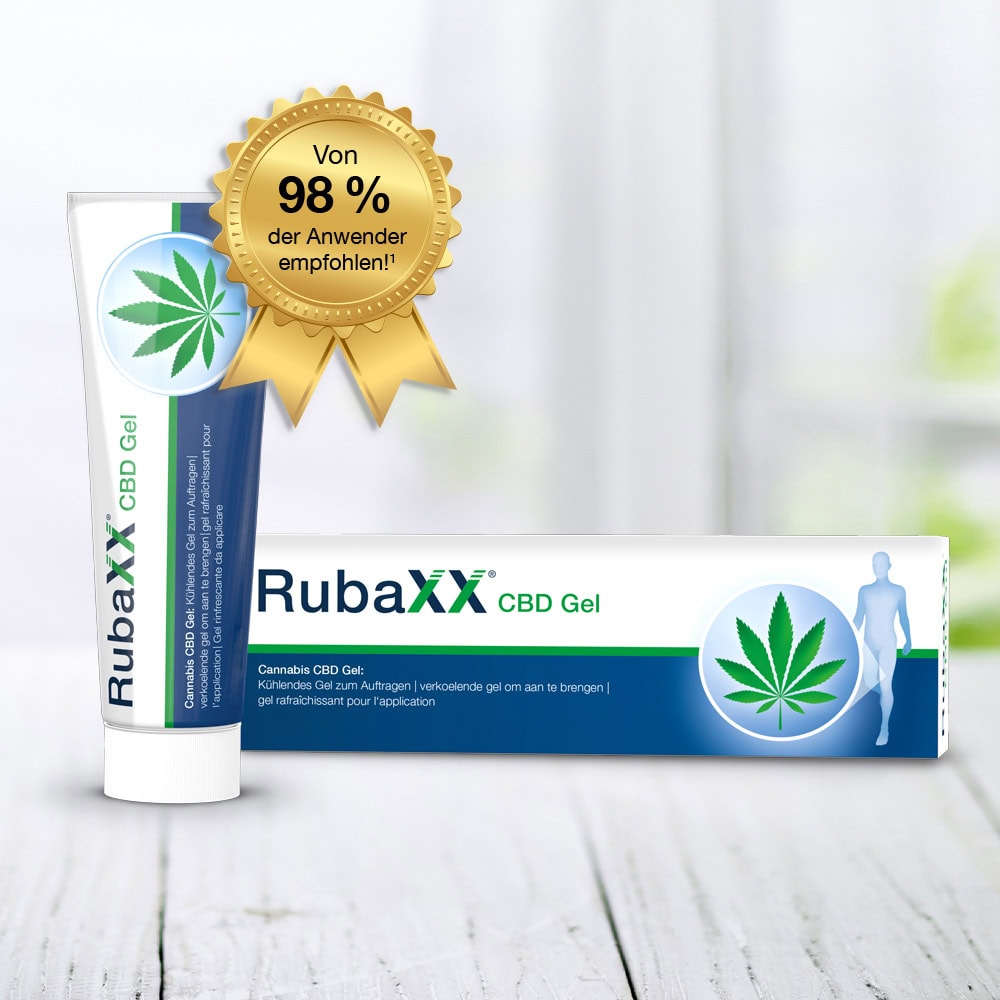 CBD Gel für Entspannung und Schmerztherapie, zertifizierte Qualität von Rubaxx® Cannabis, empfehlenswert 98% Zufriedenheit.